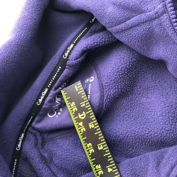 Calvin Klein Women's Fleece Jacket Large Full Zip Mock Neck Purple - Picture 7 of 16